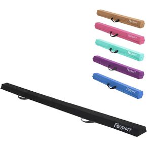 FBSPORT 8ft Balance Beam: معدات الجمباز الأرضية القابلة للطي للأطفال البالغين، قاعدة مطاطية غير قابلة للانزلاق، شعاع الجمباز للتدريب والممارسة والعلاج الطبيعي والتدريب المنزلي الاحترافي