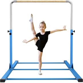 SHIWEI Gymnastics Training Bar- Height Adjustable 3' to 5' Horizontal Kip Bar for Kids