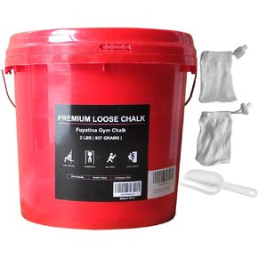 Fuyatina 2LBS Bucket Loose Gym Chalk, Professional Climbing Chalk, Includes 2LBS Premium Chalk Powder 2 Chalk Bags, Multi-Purpose for Rock Climbing Chalk, Gym Chalk, Weight Lifting Chalk and Workouts