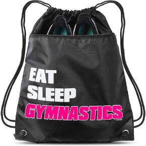 Eat Sleep Gymnastics Sack Drawstring Bag For Youth Girls Boys Kids 18" X 15"