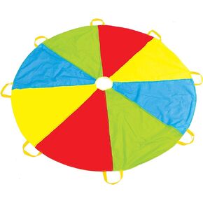 Play Platoon Rainbow Parachute Toy for Kids, 6 ft Play Parachute Game for Kids with 8 Handles, Parachute for Kids, PE Equipment for Elementary School Gym Class, Backyard/Indoor Play Equipment