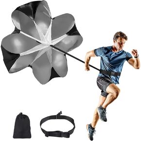 GIEMIT Running Speed Parachute 56" Speed Resistance Parachute with Adjustable Strap, Speed Drills Training Parachute for Speed Training and Strength Training