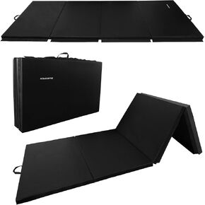 Signature Fitness 10ft x 4ft Four Fold Folding Exercise Mat with Carrying Handles for MMA, Gymnastics and Home Gym Protective Flooring, 2-inch Thick