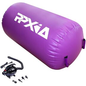 Gymnastics Air Roller Air Barrel Inflatable Tumbling Mat, Tumble Track Backhandspring Mat Gymnastic Equipment with Pump for Yoga Training Cheerleading Home Use