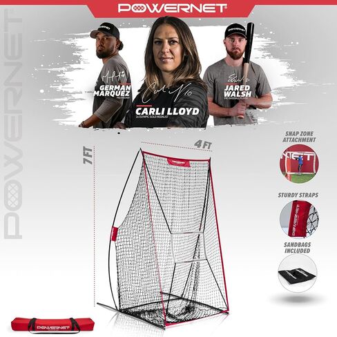 مدرب PowerNet Sideline | شبكة ركل كرة القدم مقاس 7 × 4 أقدام | رائعة للركل أو الركل أو التمرير أو الالتقاط | خفيفة الوزن وسهلة التجميع | مساعد تدريب ميداني رائع لفريق كرة القدم المحمول in Saudi Arabia