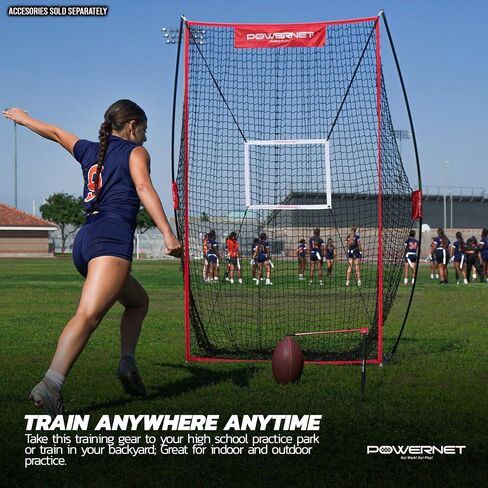 مدرب PowerNet Sideline | شبكة ركل كرة القدم مقاس 7 × 4 أقدام | رائعة للركل أو الركل أو التمرير أو الالتقاط | خفيفة الوزن وسهلة التجميع | مساعد تدريب ميداني رائع لفريق كرة القدم المحمول in Saudi Arabia