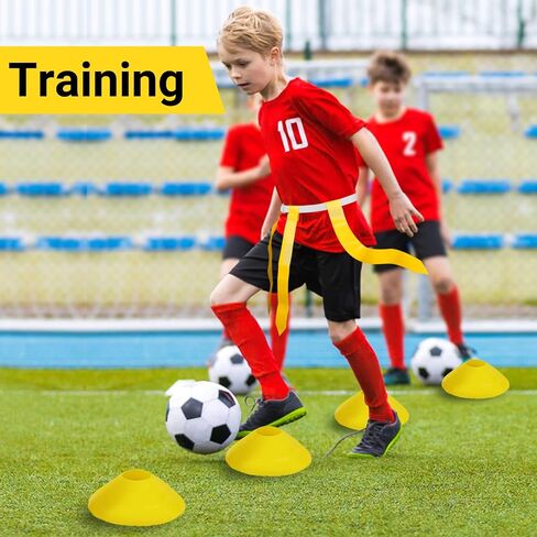 مجموعة كرة قدم العلم، مجموعة أحزمة كرة قدم مكونة من 14 لاعبًا، تتضمن 14 حزامًا و42 علمًا و12 مخروطًا وحقيبة تخزين in Saudi Arabia