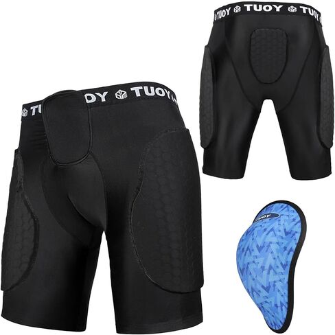 حزام كرة القدم TUOY G-PRO 5 وسادات مع جيب للأكواب والأكواب، شورت ضغط مبطن للكبار وواقي الفخذين in Kuwait