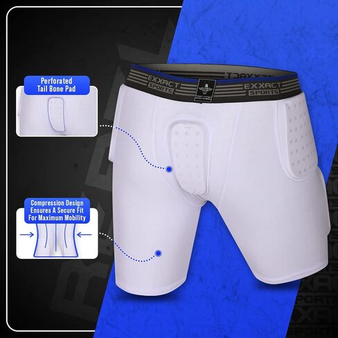 حزام كرة القدم للشباب من Exxact Sports Rebel 5-Pad للأولاد مع الورك والفخذين ومنصات عظم الذنب، وشورت ضغط مبطن، وحزام كرة القدم للشباب مع جيب الكأس (الشباب) in Kuwait
