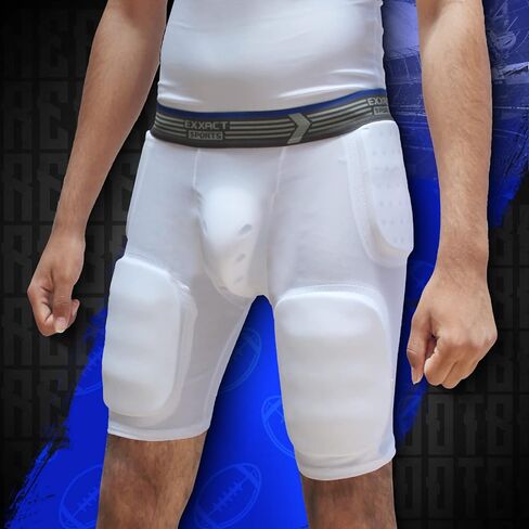 حزام كرة القدم للشباب من Exxact Sports Rebel 5-Pad للأولاد مع الورك والفخذين ومنصات عظم الذنب، وشورت ضغط مبطن، وحزام كرة القدم للشباب مع جيب الكأس (الشباب) in Kuwait
