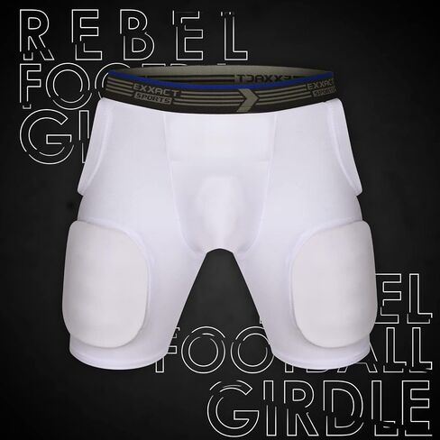 حزام كرة القدم للشباب من Exxact Sports Rebel 5-Pad للأولاد مع الورك والفخذين ومنصات عظم الذنب، وشورت ضغط مبطن، وحزام كرة القدم للشباب مع جيب الكأس (الشباب) in Kuwait