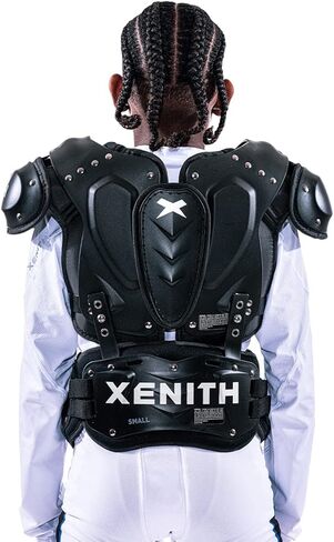 لوحة خلفية لكرة القدم للشباب والجامعات من Xenith Velocity - لوحة خلفية سفلية لمنصات الكتف - أشرطة متينة قابلة للتعديل وبطانة عالية التأثير - شبابي صغير، اسكواش كبير in Kuwait