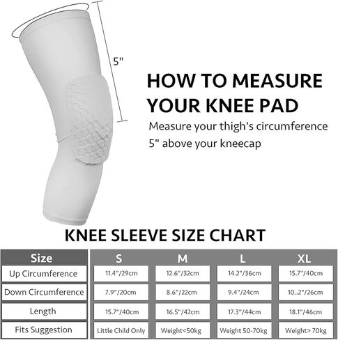 وسادات ركبة من REACHSTOP للأطفال بأكمام ساق ومضادة للانزلاق وكرة السلة وكرة الطائرة وكرة الطائرة وواقي الركب ووسادة قرص العسل للأولاد والبنات والنساء والرجال - قطعتين in Kuwait