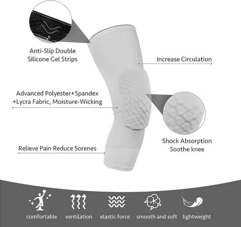 وسادات ركبة من REACHSTOP للأطفال بأكمام ساق ومضادة للانزلاق وكرة السلة وكرة الطائرة وكرة الطائرة وواقي الركب ووسادة قرص العسل للأولاد والبنات والنساء والرجال - قطعتين in Kuwait