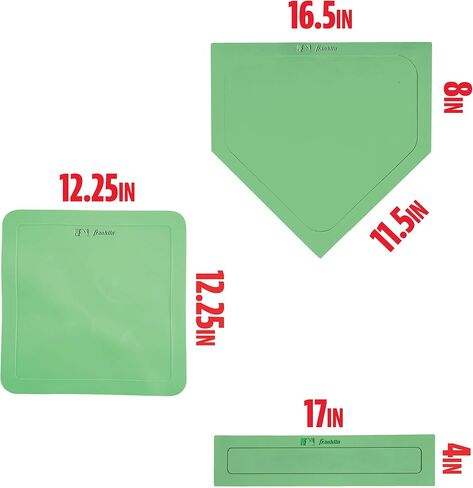 Franklin Sports Thrown Down Baseball Bases with Home Plate and Pitcher's Rubber - Backyard Rubber Base Set Perfect for Baseball, Teeball, + Kickball in Saudi Arabia