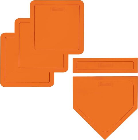 Franklin Sports Thrown Down Baseball Bases with Home Plate and Pitcher's Rubber - Backyard Rubber Base Set Perfect for Baseball, Teeball, + Kickball in Saudi Arabia