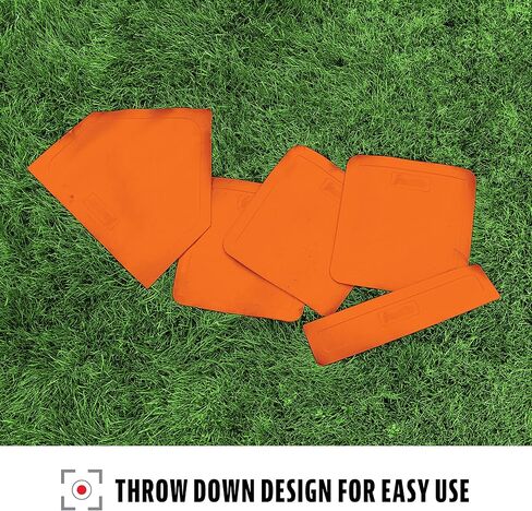 Franklin Sports Thrown Down Baseball Bases with Home Plate and Pitcher's Rubber - Backyard Rubber Base Set Perfect for Baseball, Teeball, + Kickball in Saudi Arabia