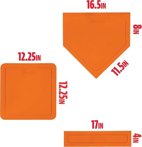 Franklin Sports Thrown Down Baseball Bases with Home Plate and Pitcher's Rubber - Backyard Rubber Base Set Perfect for Baseball, Teeball, + Kickball in Saudi Arabia