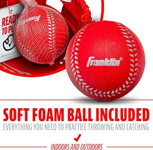 قفازات البيسبول للأطفال من Franklin Sports - قفاز RTP للشباب + مجموعة كرات - مجموعة قفازات تيبول للأولاد والبنات - للأطفال + الأطفال الصغار - 9.5 بوصة in Kuwait
