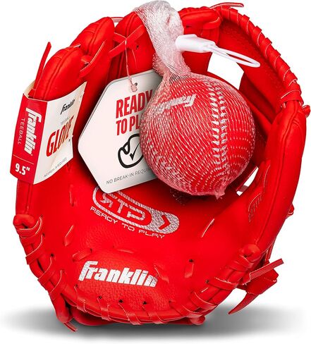قفازات البيسبول للأطفال من Franklin Sports - قفاز RTP للشباب + مجموعة كرات - مجموعة قفازات تيبول للأولاد والبنات - للأطفال + الأطفال الصغار - 9.5 بوصة in Kuwait