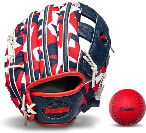 قفازات البيسبول للأطفال من Franklin Sports - قفاز RTP للشباب + مجموعة كرات - مجموعة قفازات تيبول للأولاد والبنات - للأطفال + الأطفال الصغار - 9.5 بوصة in Saudi Arabia