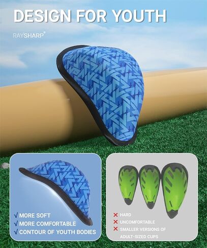 كأس بيسبول RAYSHARP للأولاد الشباب - كوب واقي من الفوم الناعم للأعمار من 7 إلى 12 عامًا للأطفال كأس رياضي لكرة القدم لاكروس والهوكي MMA وإكسسوارات البيسبول in Kuwait