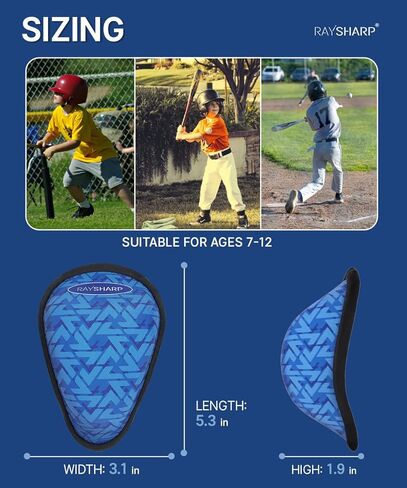 كأس بيسبول RAYSHARP للأولاد الشباب - كوب واقي من الفوم الناعم للأعمار من 7 إلى 12 عامًا للأطفال كأس رياضي لكرة القدم لاكروس والهوكي MMA وإكسسوارات البيسبول in Kuwait