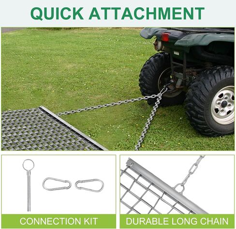 ATV/UTV 4 × 4 أقدام سحب ملعب البيسبول، تسوية العشب شبكة فولاذية شديدة التحمل متينة لتسوية سطح الملعب للدليل أو درب السيارة وملعب حديقة البيسبول لكرة القدم in Saudi Arabia