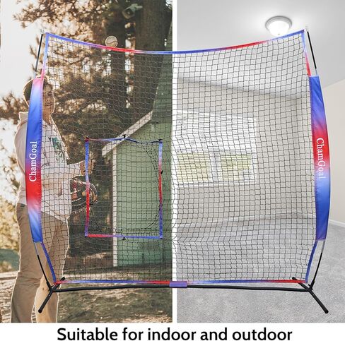 شاشة حماية من ChamGoal مقاس 7 × 7 أقدام للكرة اللينة والبيسبول، شبكة تدريب على شاشة إبريق الكرة اللينة خفيفة الوزن محمولة، سلامة أساسية للرمي أو شبكة ممارسة الضرب in Kuwait