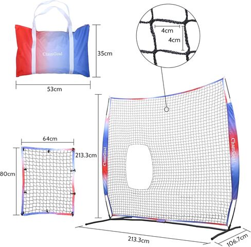 شاشة حماية من ChamGoal مقاس 7 × 7 أقدام للكرة اللينة والبيسبول، شبكة تدريب على شاشة إبريق الكرة اللينة خفيفة الوزن محمولة، سلامة أساسية للرمي أو شبكة ممارسة الضرب in Kuwait