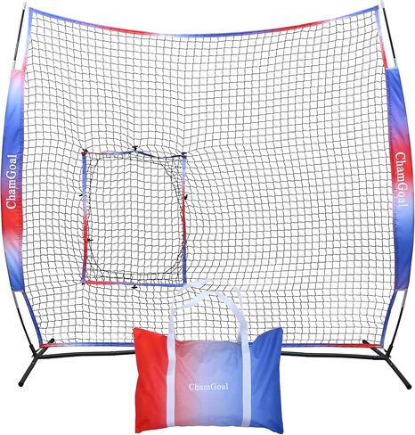 شاشة حماية من ChamGoal مقاس 7 × 7 أقدام للكرة اللينة والبيسبول، شبكة تدريب على شاشة إبريق الكرة اللينة خفيفة الوزن محمولة، سلامة أساسية للرمي أو شبكة ممارسة الضرب in Kuwait