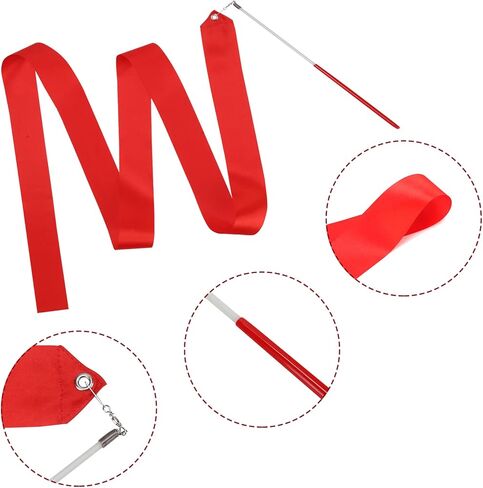 12 قطعة من أشرطة الرقص وأشرطة الجمباز الفنية للأطفال، تدريب الجمباز الفني للأطفال، عصا دوارة، عرض مواهب الحفلات (12 لونًا) in Kuwait