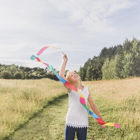 12 قطعة من أشرطة الرقص وأشرطة الجمباز الفنية للأطفال، تدريب الجمباز الفني للأطفال، عصا دوارة، عرض مواهب الحفلات (12 لونًا) in Kuwait