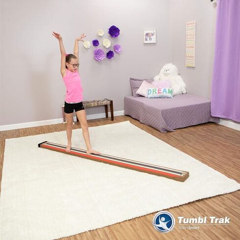 شعاع ليزر Tumbl Trak بطول 8 أقدام مع شعاع تدريب منخفض التوازن للجمباز من الخشب الصلب in Saudi Arabia