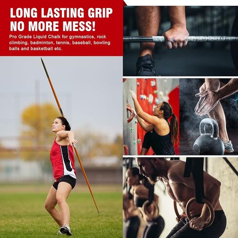 الطباشير السائل، طباشير الصالة الرياضية بدون فوضى لرفع الأثقال، والجمباز، وتسلق الصخور. قبضة يد احترافية لرفع الطباشير، مقاومة للعرق وتدوم طويلاً من أجل قبضة أقوى in Kuwait