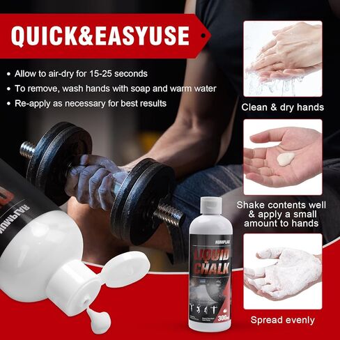 الطباشير السائل، طباشير الصالة الرياضية بدون فوضى لرفع الأثقال، والجمباز، وتسلق الصخور. قبضة يد احترافية لرفع الطباشير، مقاومة للعرق وتدوم طويلاً من أجل قبضة أقوى in Kuwait