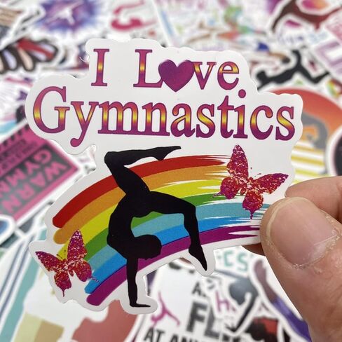 100 قطعة من ملصقات الجمباز من AOWDIAO، ملصقات الجمباز من الفينيل المقاوم للماء، هدايا الجمباز للفتيات والمراهقين والأطفال in Kuwait