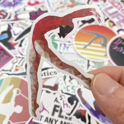 100 قطعة من ملصقات الجمباز من AOWDIAO، ملصقات الجمباز من الفينيل المقاوم للماء، هدايا الجمباز للفتيات والمراهقين والأطفال in Kuwait