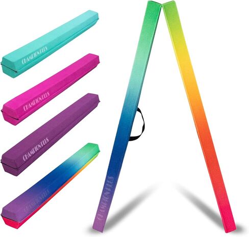 Balance Beam 8FT Extra Firm Suede Cover Floor Folding Gymnastics Equipment with Carry Bag for Home for Kids in Saudi Arabia