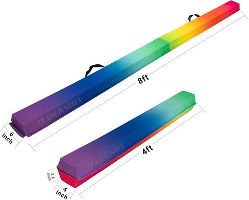 Balance Beam 8FT Extra Firm Suede Cover Floor Folding Gymnastics Equipment with Carry Bag for Home for Kids in Saudi Arabia