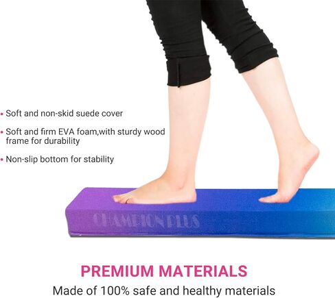 Balance Beam 8FT Extra Firm Suede Cover Floor Folding Gymnastics Equipment with Carry Bag for Home for Kids in Saudi Arabia