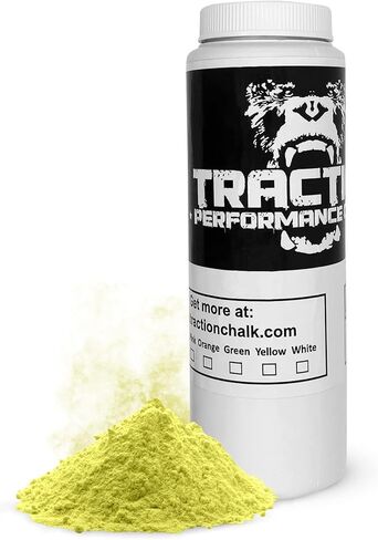 Traction Performance Colored Gym Chalk | Powder Chalk for Gymnastics, Rock Climbing, Weight Lifting & Workouts - Firm Grip Soft Chalk Lifting Powder in Vibrant Colors - Made in USA | 8 oz. in Saudi Arabia