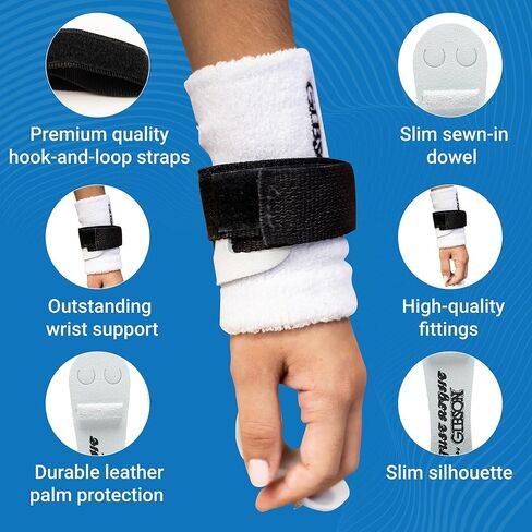 جيبسون جست رايت مقابض الجمباز للنساء، قبضة جلدية متينة مع إغلاق فيلكرو لقبضة آمنة، مقابض يد للاعبي الجمباز المنافسين الأوائل، مقابض الجمباز للفتيات - صنع في الولايات المتحدة الأمريكية in Kuwait