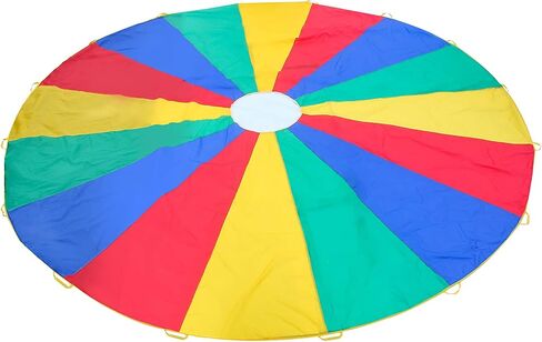 Parachute with Handles 6ft 8ft 10ft 12ft 16ft 20ft Play Parachute Games for Outdoor Team Games,You Can Also Use it for Trampoline Cover Picnic Mat Furniture Cover in Kuwait
