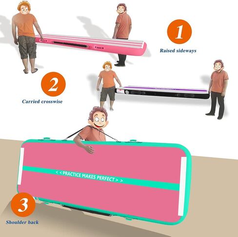 All Purpose Gymnastics Mat 6.6/10/13/16/20 ft Sturdy Inflatable Tumble Track for Home/Gym in Saudi Arabia