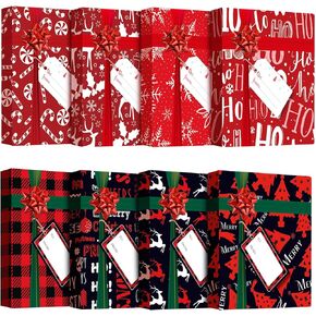Kajaia 48 Pcs Christmas Gift Card Holder Boxes with Bow Christmas Presents Gift Wrap Boxes for Xmas Birthday Party Favors