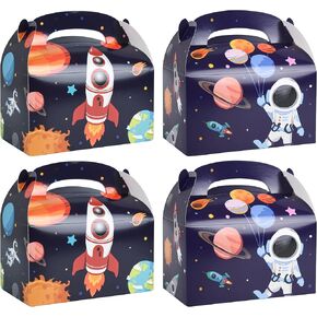 36 Pack Outer Space and Astronaut Treat Boxes Gable Boxes Party Favor Goodie Paper Gift Boxes for Baby Shower, Birthday, Supplies Decoration, Small Business 6.18 x 3.58 x 3.38 Inches