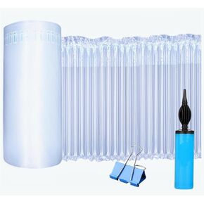 Bubble Cushioning wrap Roll Packing - 11.8in x164feet Inflatable Bubble Column Wrapping Roll with Free Pump for Packing Material Moving Shipping Supplies, Wine Bottle Protector Bag