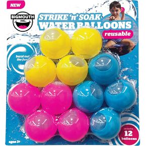 Reusable Water Bomb Balloons, Quick Fill Fun Summer Water Toy for Kids, Set of 12, 2000 Uses Per Balloon