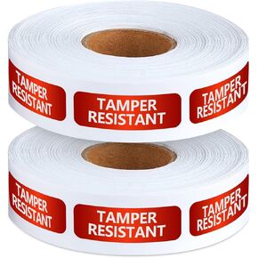 1000 Pcs Tamper Resistant Metallic Labels Adhesive Stickers, 0.5 x 1.5 Inches Tamper Evident Tape Holographic Tamper Seal for Box Mailing Packaging Sealing Delivery Office Home Supplies (Red)